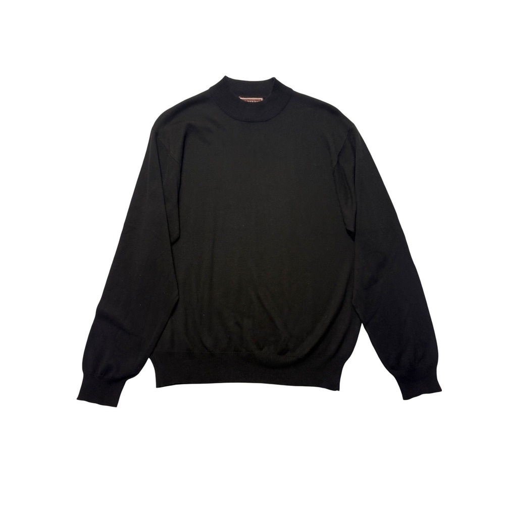 Patrick James West Coast Classic Mens Black 100% Silk Mock Neck Sweater‎ Large